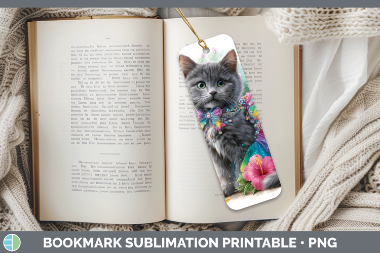 Cats Rainbow Summer Russian Blue Cat Bookmark Sublimation Pr