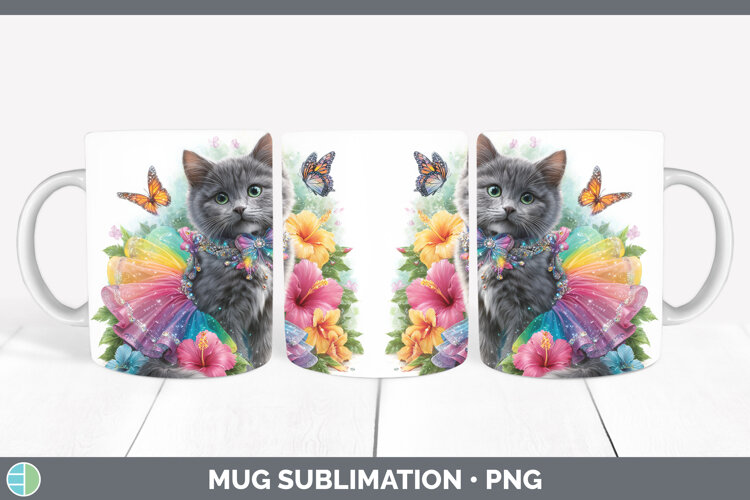 GorgeousCats Rainbow Summer Mug Wrap design.