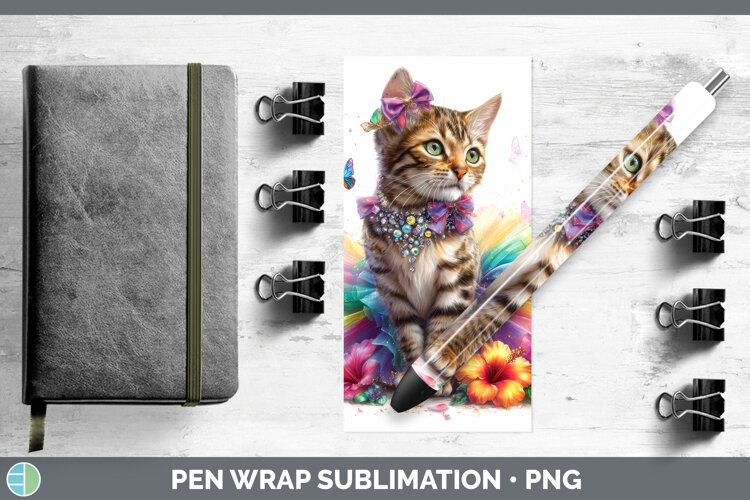 GorgeousCats Rainbow Summer Pen Wrap design.