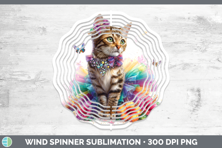 Cats Rainbow Summer Savannah Cat Wind Spinner Sublimation Sp