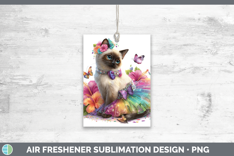 Cats Rainbow Summer Siamese Cat Air Freshener Sublimation Ca