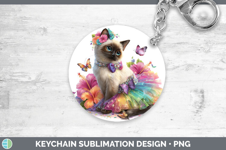 GorgeousCats Rainbow Summer Keychain design.
