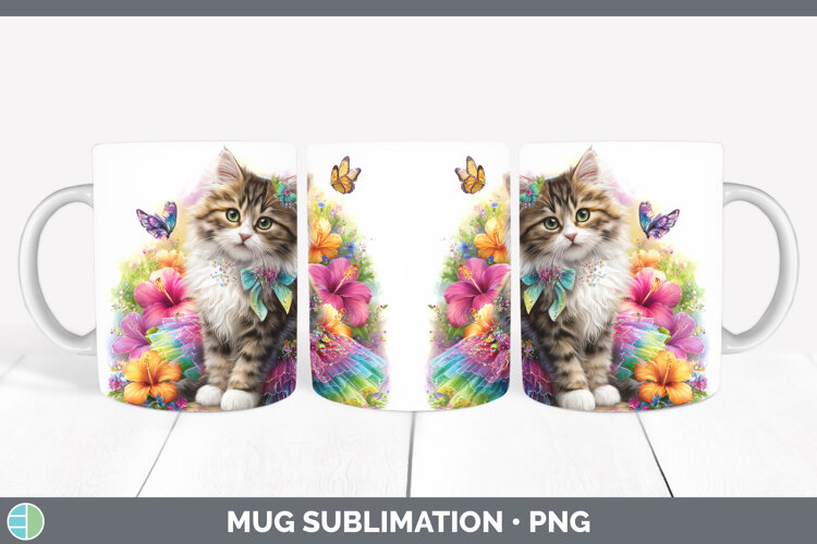 GorgeousCats Rainbow Summer Mug Wrap design.