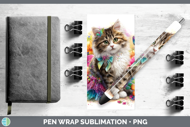 Cats Rainbow Summer Siberian Cat Pen Wrap Sublimation Pen De