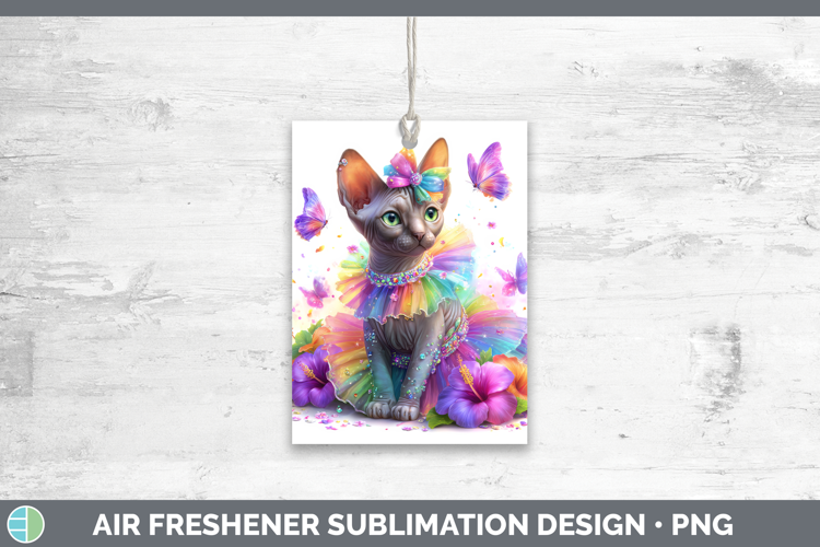 Cats Rainbow Summer Sphynx Cat Air Freshener Sublimation Car
