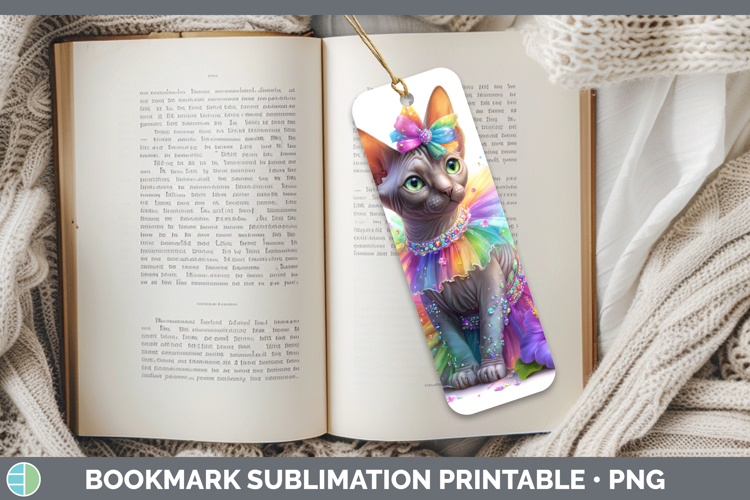 Cats Rainbow Summer Sphynx Cat Bookmark Sublimation Printabl