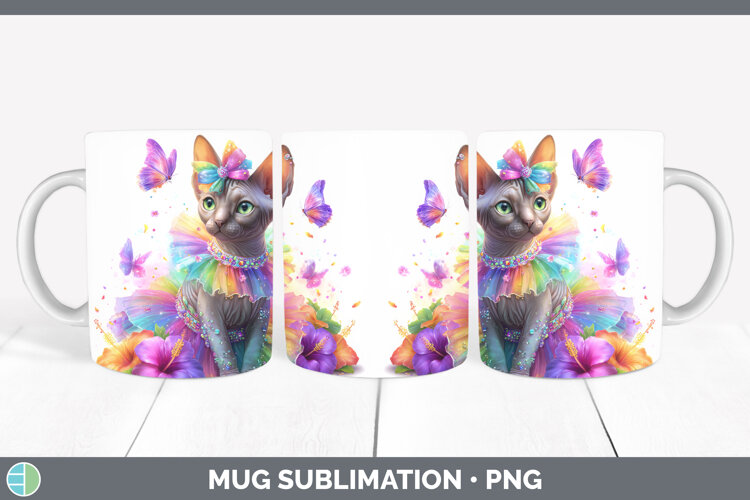 GorgeousCats Rainbow Summer Mug Wrap design.