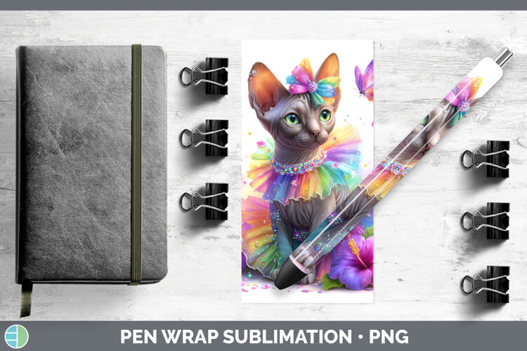GorgeousCats Rainbow Summer Pen Wrap design.
