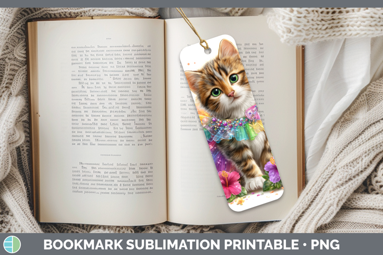 Cats Rainbow Summer Tabby Cat Bookmark Sublimation Printable