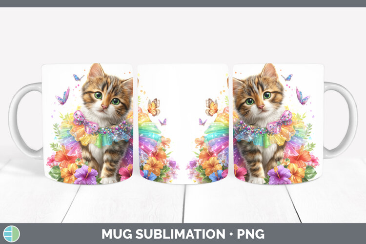 GorgeousCats Rainbow Summer Mug Wrap design.