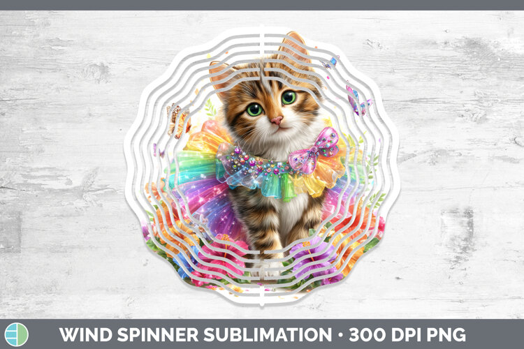 GorgeousCats Rainbow Summer Wind Spinner design.