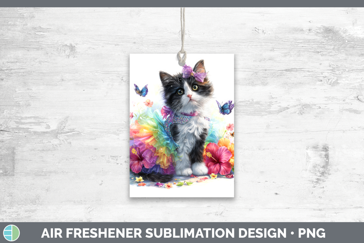 Cats Rainbow Summer Tortoiseshell Cat Air Freshener Sublimat