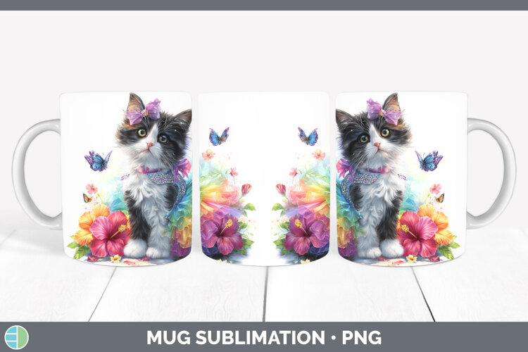 GorgeousCats Rainbow Summer Mug Wrap design.