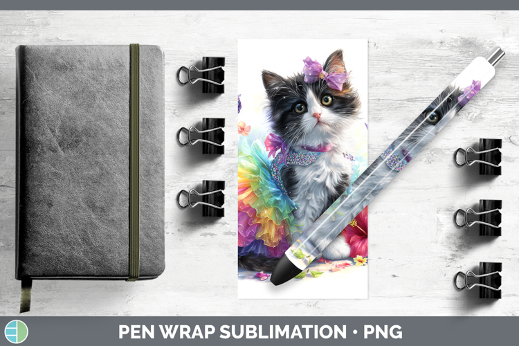 Cats Rainbow Summer Tortoiseshell Cat Pen Wrap Sublimation P
