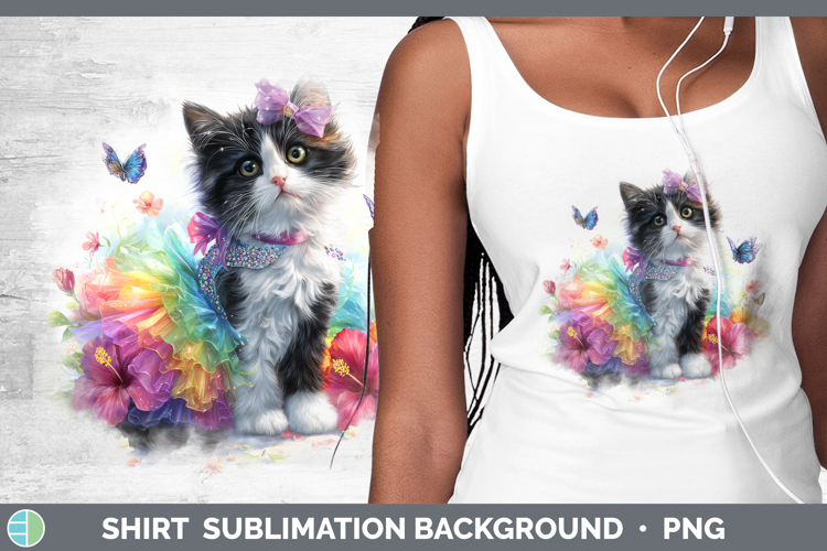 Cats Rainbow Summer Tortoiseshell Cat Shirt Sublimation Back