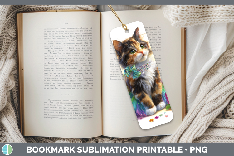Cats Rainbow Summer Tuxedo Cat Bookmark Sublimation Printabl