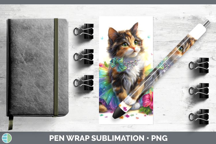 Cats Rainbow Summer Tuxedo Cat Pen Wrap Sublimation Pen Desi