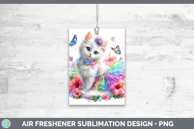 Cats Rainbow Summer White Cat Air Freshener Sublimation Car