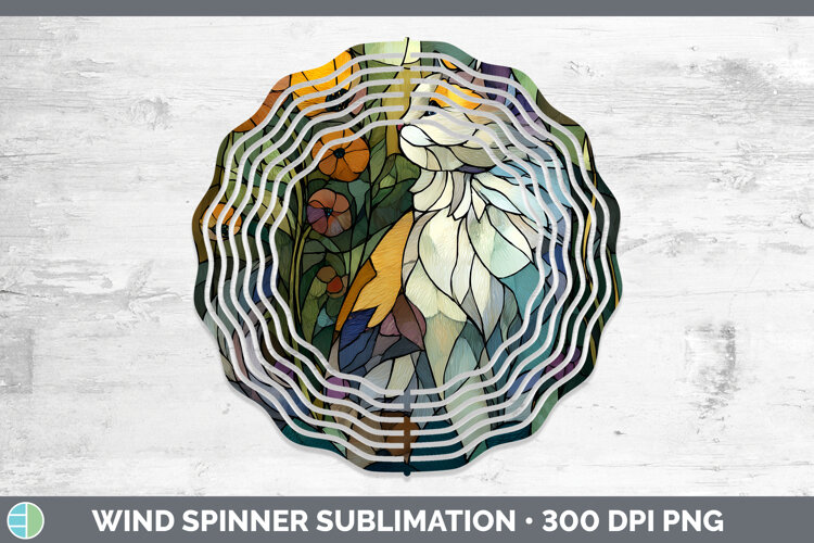 GorgeousCats Stained Glass Wild Flowers Wind Spinner design.