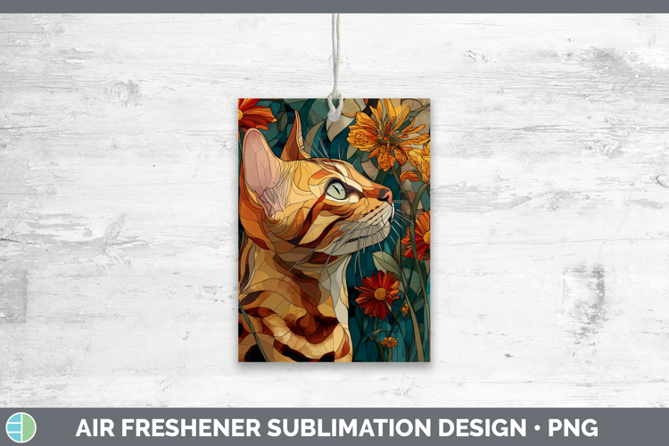 Bengal Cat Air Freshener Cats Stained Glass Wild Flowers Sub