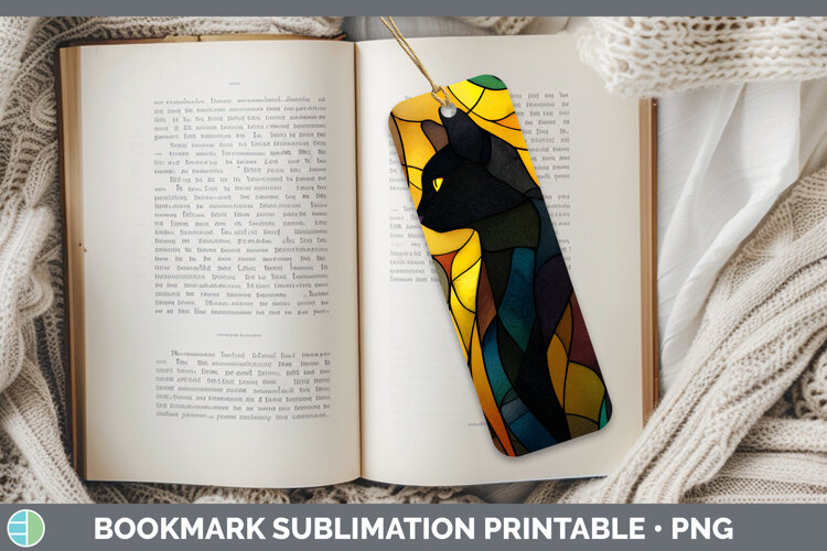 GorgeousCats Stained Glass Wild Flowers Bookmark design.
