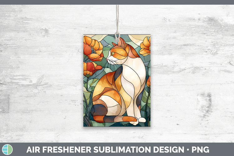 Calico Cat Air Freshener Cats Stained Glass Wild Flowers Sub