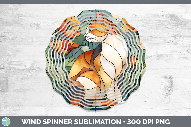GorgeousCats Stained Glass Wild Flowers Wind Spinner design.