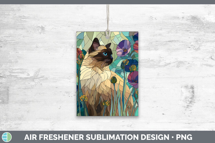 GorgeousCats Stained Glass Wild Flowers Air Freshener design.