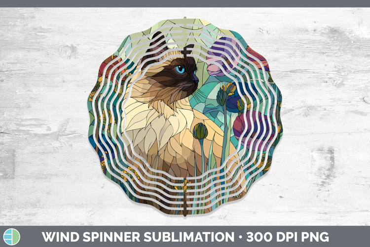 Himalayan Cat Wind Spinner Cats Stained Glass Wild Flowers S
