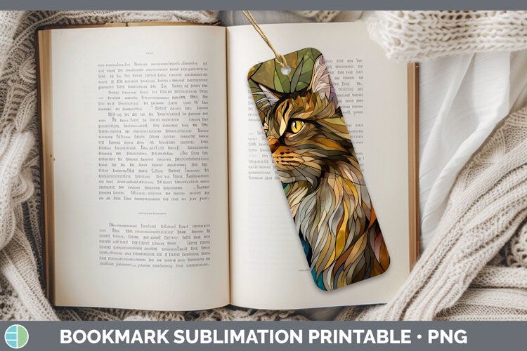GorgeousCats Stained Glass Wild Flowers Bookmark design.