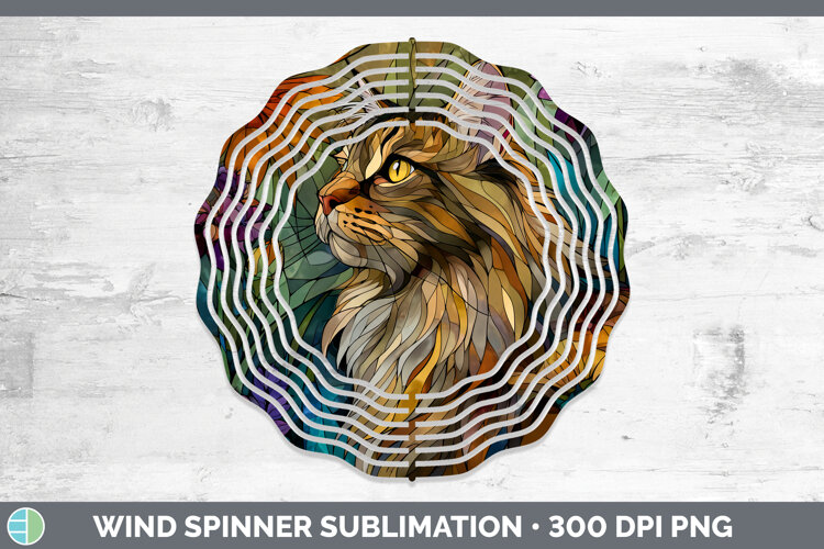 GorgeousCats Stained Glass Wild Flowers Wind Spinner design.