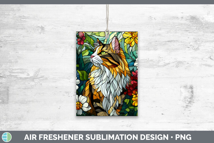 GorgeousCats Stained Glass Wild Flowers Air Freshener design.