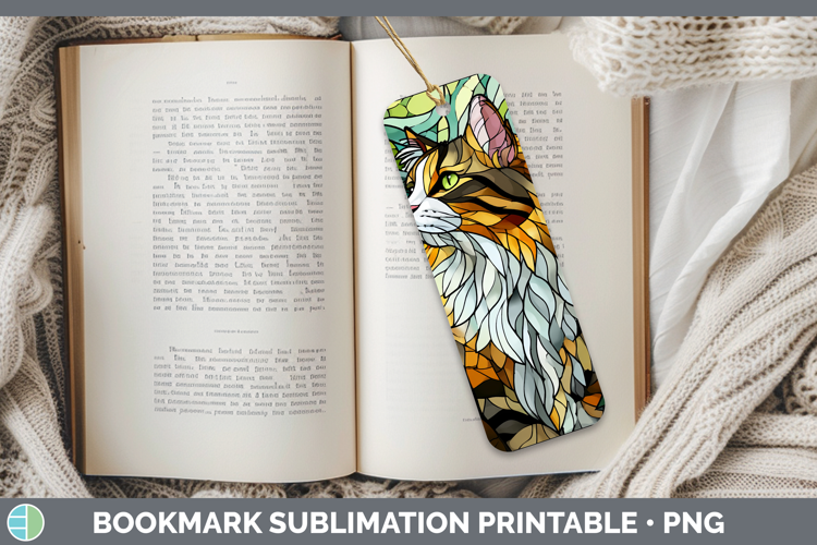 Norwegian Forest Cat Bookmark Cats Stained Glass Wild Flower