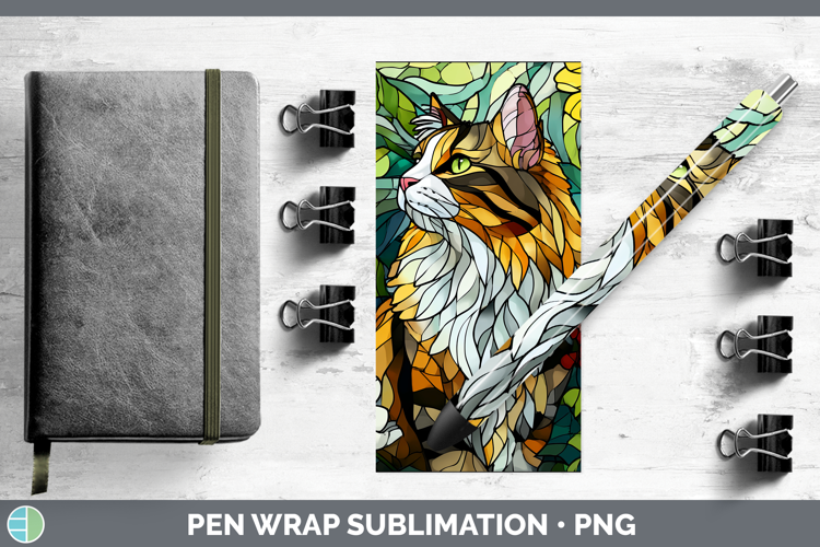 Norwegian Forest Cat Pen Wrap Cats Stained Glass Wild Flower