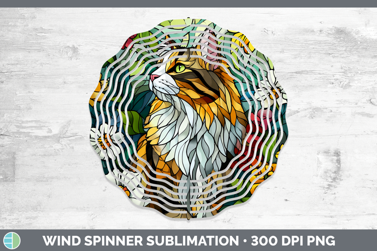 Norwegian Forest Cat Wind Spinner Cats Stained Glass Wild Fl