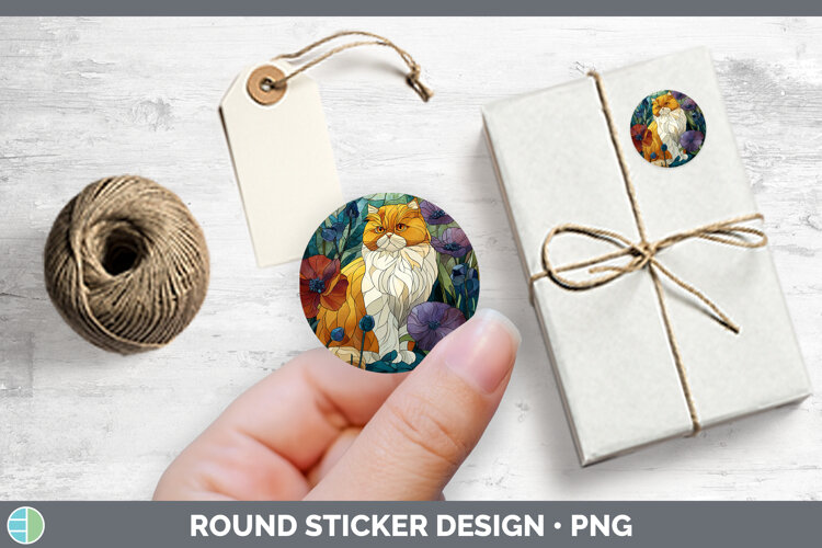 GorgeousCats Stained Glass Wild Flowers Stickers design.