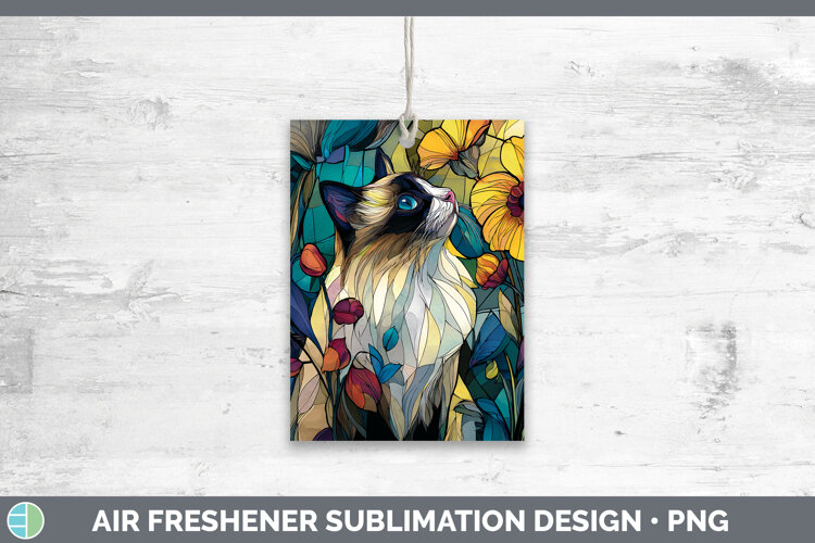 GorgeousCats Stained Glass Wild Flowers Air Freshener design.
