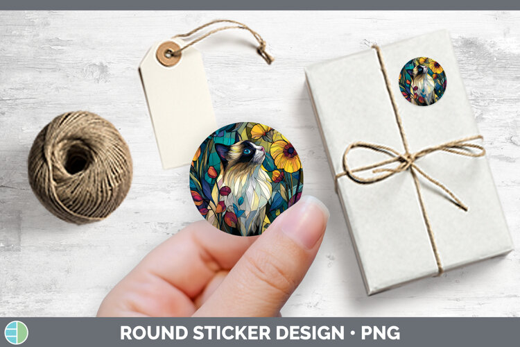 GorgeousCats Stained Glass Wild Flowers Stickers design.