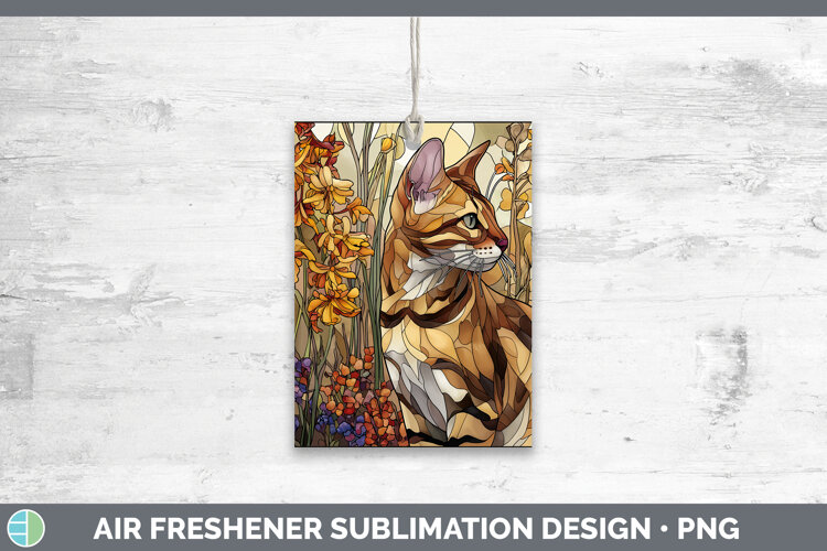GorgeousCats Stained Glass Wild Flowers Air Freshener design.
