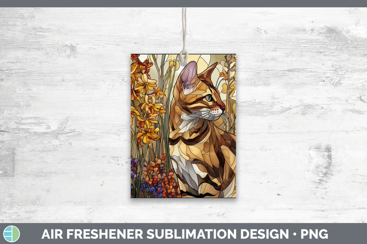 Savannah Cat Air Freshener Cats Stained Glass Wild Flowers S