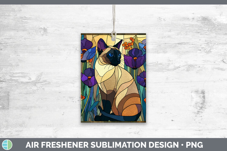 GorgeousCats Stained Glass Wild Flowers Air Freshener design.