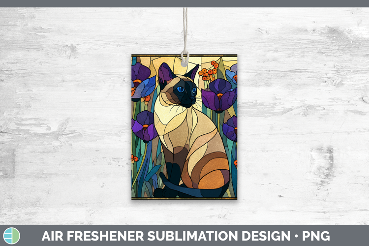 Siamese Cat Air Freshener Cats Stained Glass Wild Flowers Su