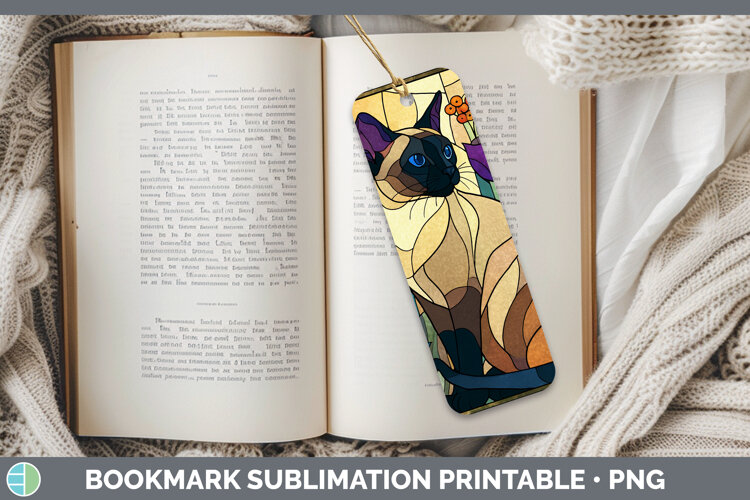 GorgeousCats Stained Glass Wild Flowers Bookmark design.