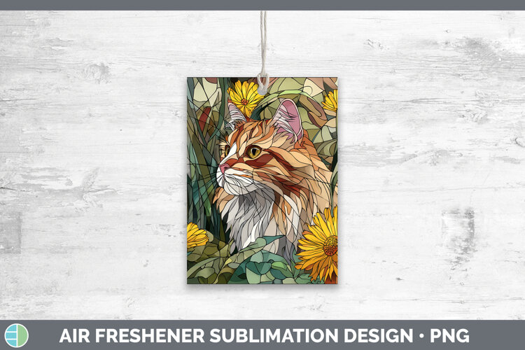 GorgeousCats Stained Glass Wild Flowers Air Freshener design.