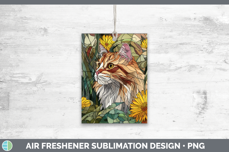 Siberian Cat Air Freshener Cats Stained Glass Wild Flowers S
