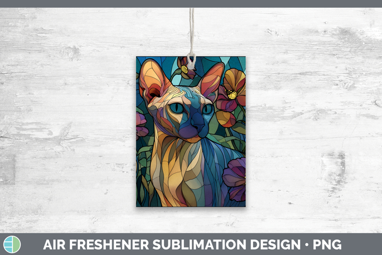 Sphynx Cat Air Freshener Cats Stained Glass Wild Flowers Sub