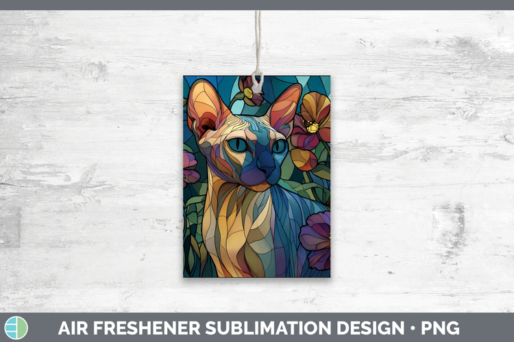 Sphynx Cat Air Freshener Cats Stained Glass Wild Flowers Sub