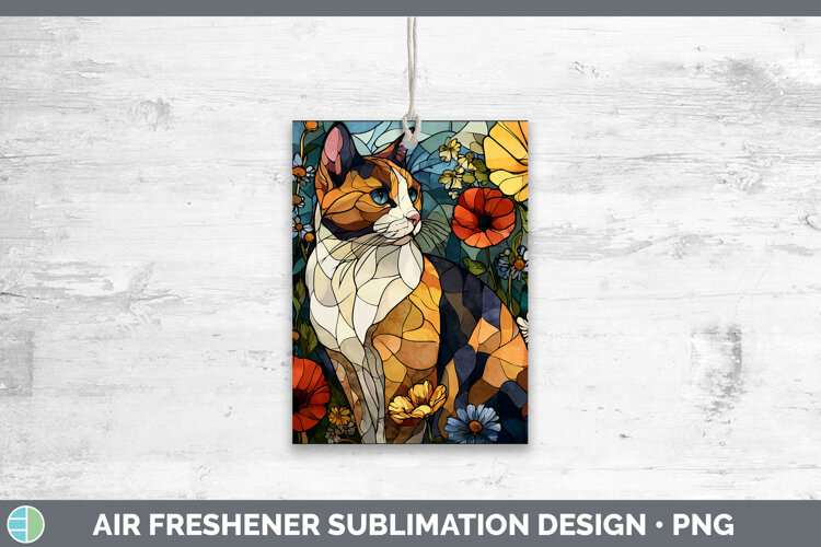 GorgeousCats Stained Glass Wild Flowers Air Freshener design.