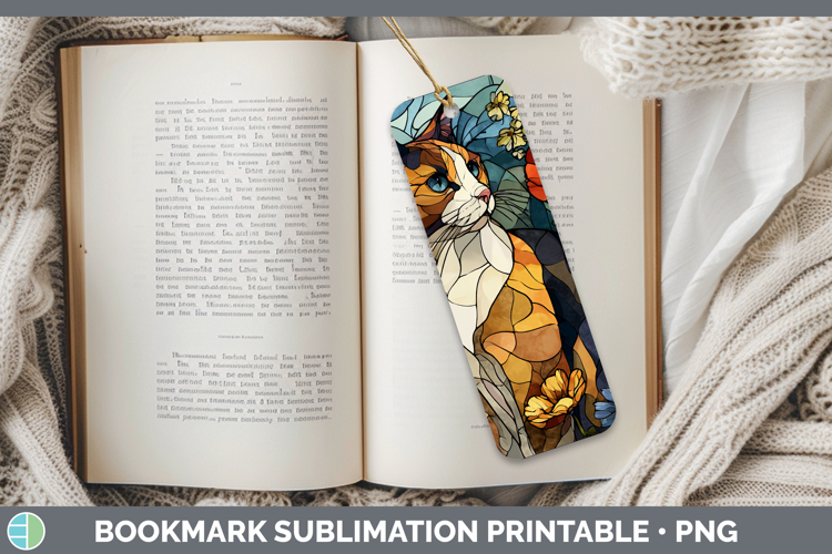 Tortoiseshell Cat Bookmark Cats Stained Glass Wild Flowers S