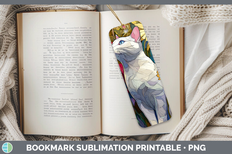 GorgeousCats Stained Glass Wild Flowers Bookmark design.
